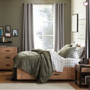 Pottery Barn Boxter Plaid Organic Sheet Set - Queen